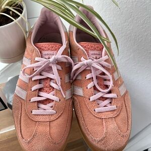 Adidas Women's Coral and White Sneakers